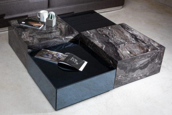 Stylish glass coffee table in a minimalist style for the living room