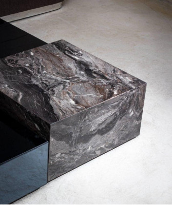 Stylish glass coffee table in a minimalist style for the living room