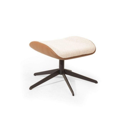 Stylish beige color soft stool faux leather perfect furniture in living room