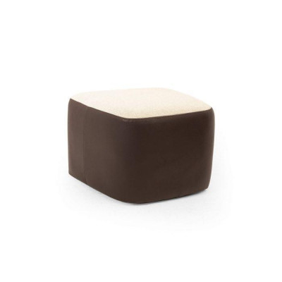 Stylish brown color soft ottoman faux leather perfect furniture in living room