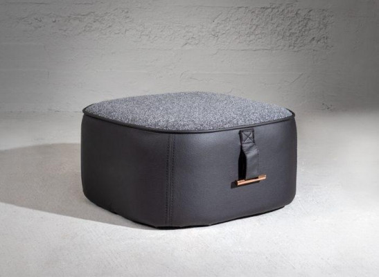 Stylish gray color soft stool faux leather perfect furniture in living room