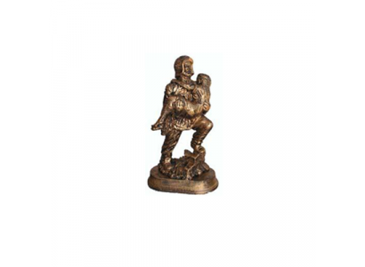 Sculpture Firefighter Rescues Child Hero Figure Statue Copper Imitation 25cm Decor