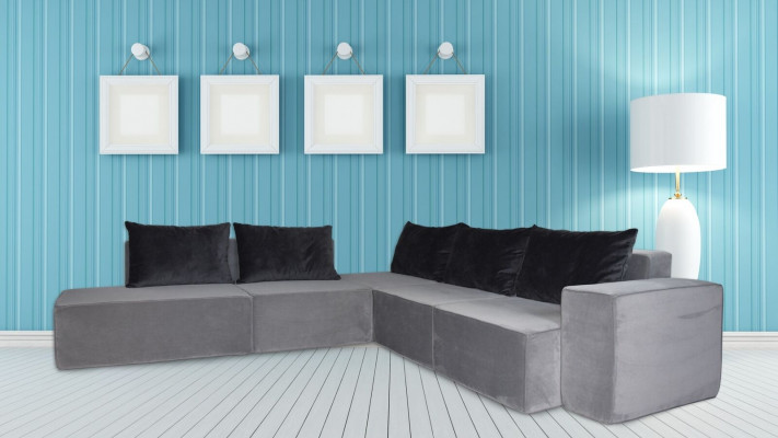 Designer Sofa Corner Sofa Fabric Sofa System Sofa Textile Velvet Corner Couch Couch SL Sofa 2