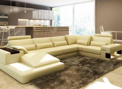 Modern designer corner sofa U-shape living landscape couch sofas upholstery