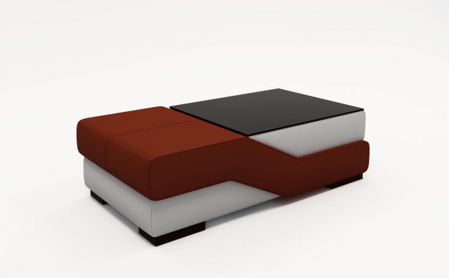 Designer glass table table cushion modern living room leather couch sofa