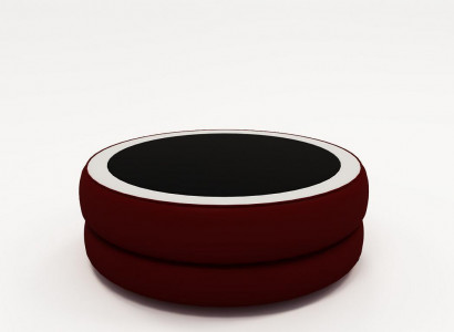 Round Round Living Room Glass Table Cushion Side Modern Leather Coffee Table