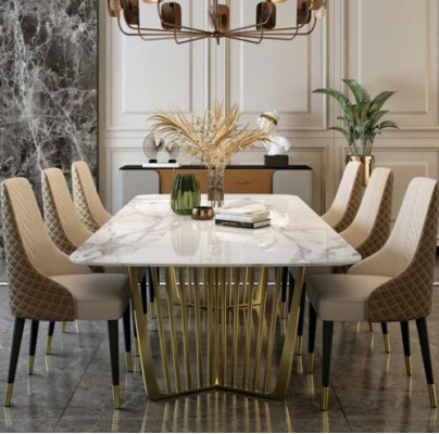 Luxury tables dining room table metal dining table modern furniture gold stainless steel