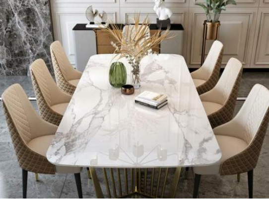 Luxury tables dining room table metal dining table modern furniture gold stainless steel