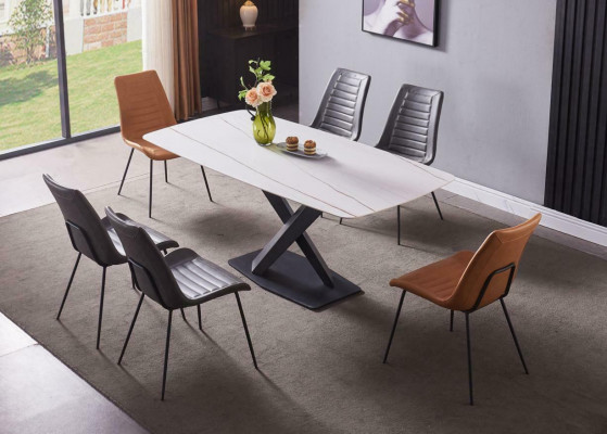 Luxury dining tables, metal dining table, modern furniture, new stainless steel