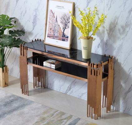 Designer console table wood table console console tables gold-black