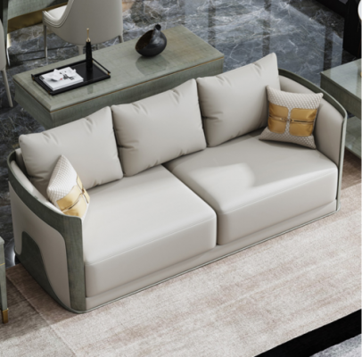 Noble Gray Living Room Sofa Set 3+2 Seater Leather Couches Exclusive Furniture