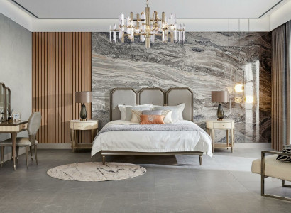 Bedroom set design furnishings bed modern furniture 5-piece nightstand solid wood