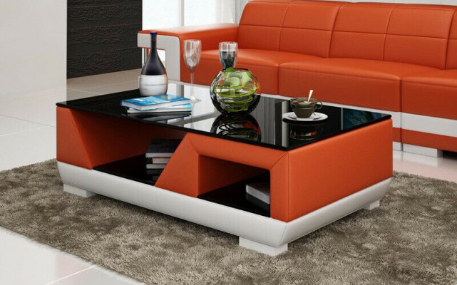 Classic luxury designer coffee table sofa living room decor table leather