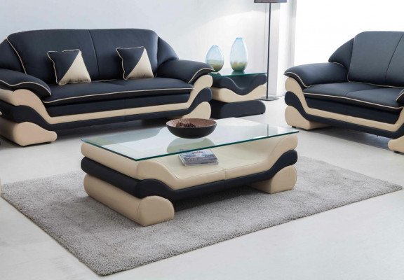 Classic luxury designer coffee table sofa living room table leather
