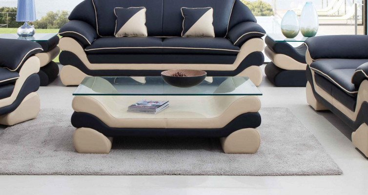 Classic luxury designer coffee table sofa living room table leather