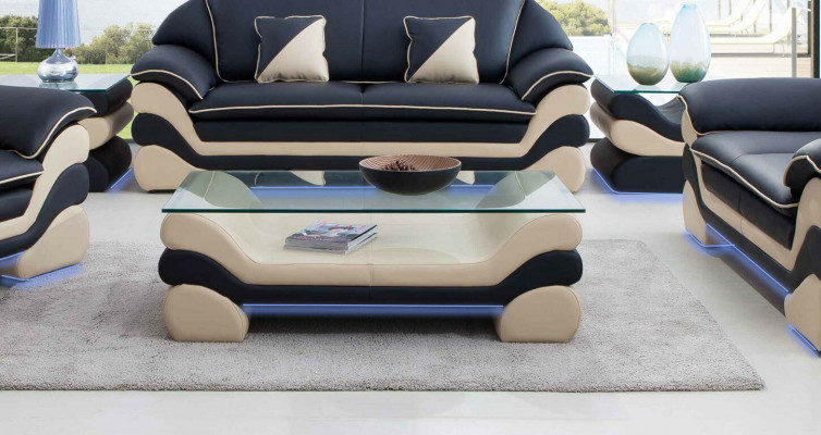 Classic luxury designer coffee table sofa living room table leather