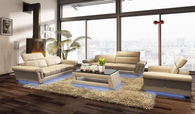 Designer sofa set upholstered leather sofa couch set combination 3+2+1