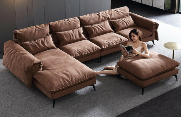 Luxury modern sofa corner set L-shape upholstery living room sectional