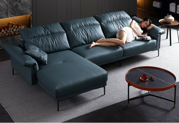 Living room L-shaped modern elegant living area design sofa couch upholstery