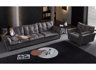 Sofa set 5+1 seat sofas couch upholstery Italian furniture leather