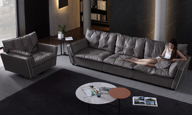 Sofa set 5+1 seat sofas couch upholstery Italian furniture leather