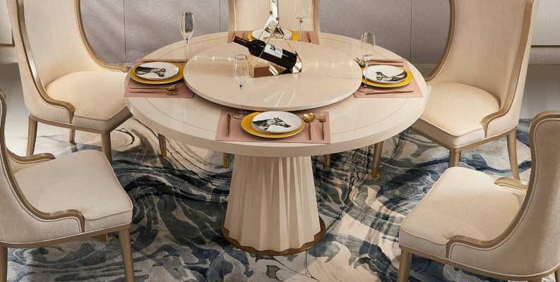Dining table 6x chairs dining room set dining group table tables 7-piece suite solid wood