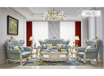 Chesterfield Classic Sofa Set 3 2 1 Seater Sofa Upholstery Leather Solid Wood