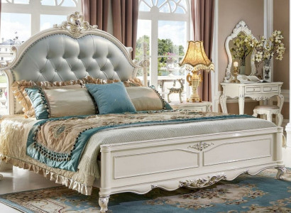 Luxury Bed Modern 2x Nightstand 3-piece Bedroom Set Baroque Solid Wood