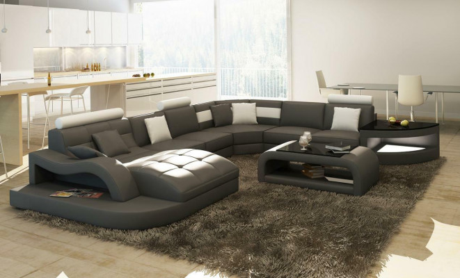 Luxury Designer Corner Sofa Leather Sofa Couch Upholstery Living Landscape Leather
