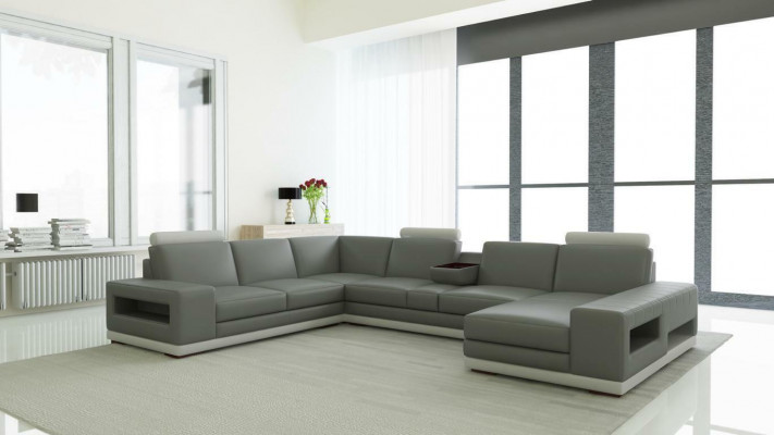Leather Sofa Couch Living Landscape U-Shape Design Modern Sofa 5154