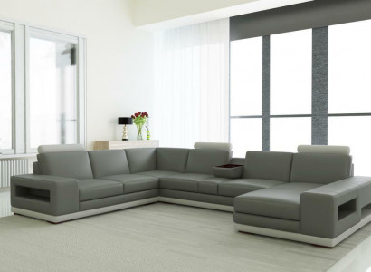 Leather Sofa Couch Living Landscape U-Shape Design Modern Sofa 5154