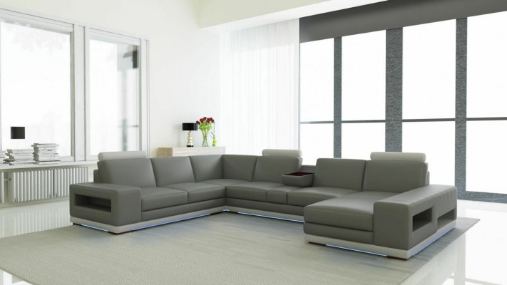 Leather Sofa Couch Living Landscape U-Shape Design Modern Sofa 5154
