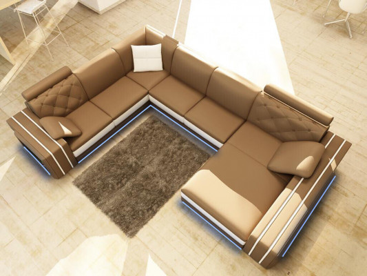 XXL large living room sofa corner sofa corner couch seating suite leather sofas