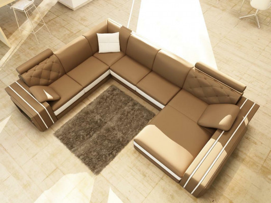 XXL large living room sofa corner sofa corner couch seating suite leather sofas