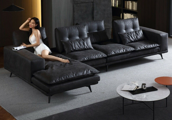 Living landscape design corner sofa textile leather new sofas L-shaped sofa couch