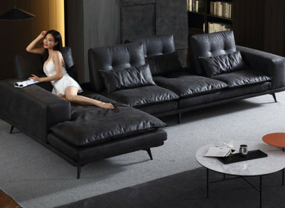 Living landscape design corner sofa textile leather new sofas L-shaped sofa couch