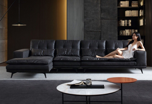 Living landscape design corner sofa textile leather new sofas L-shaped sofa couch