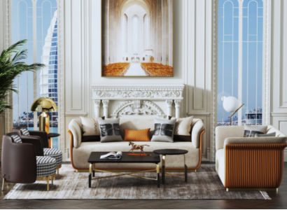 Modern sofa set 3+2 seater seating group leather couches 2-piece set
