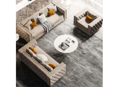 Chesterfield Sofa Set 321 Living Landscape Relax Seat Design Couch Sofas Velvet