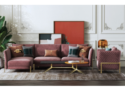 Living landscape corner sofa L-shape armchair set ensemble modern sofa textile