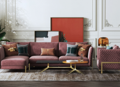 Living landscape corner sofa L-shape armchair set ensemble modern sofa textile