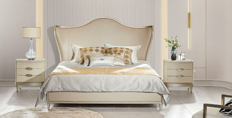 Beds luxury hotel leather beds upholstery design bedroom solid wood new