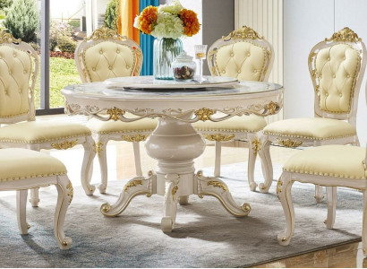 Luxury dining table, round table, dining room, round living room, wood design tables, 130 cm