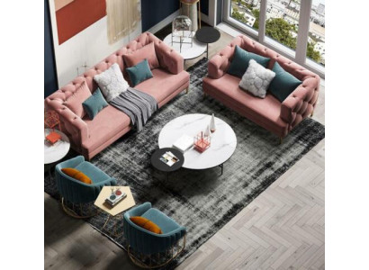 Rosa Chesterfield Living Area Designer Couches Lounge Sofas 3+2 Seater Set