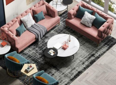 Rosa Chesterfield Living Area Designer Couches Lounge Sofas 3+2 Seater Set