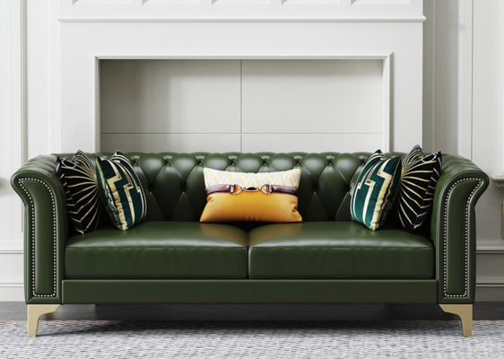 Dark green Chesterfield sofa set 3+2 seater modern upholstered living room sofas