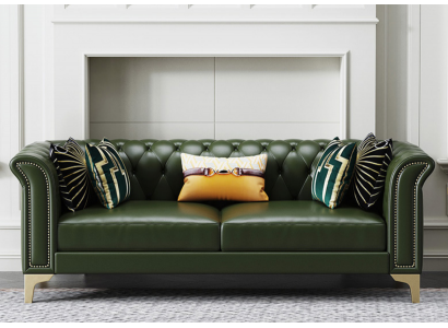 Dark green Chesterfield sofa set 3+2 seater modern upholstered living room sofas