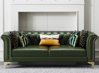 Dark green Chesterfield sofa set 3+2 seater modern upholstered living room sofas