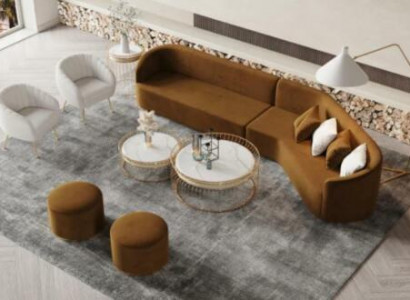 Corner sofa L-shape living landscape relax seating design couch lounge sofas velvet sofa