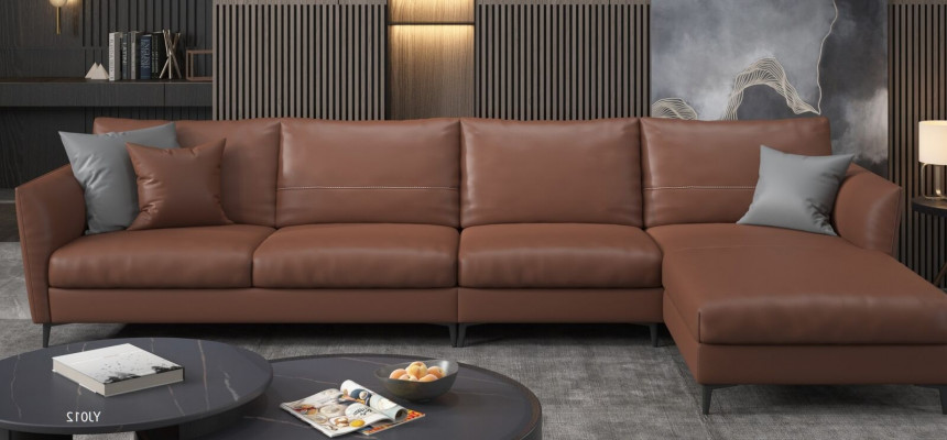 Living Landscape Design Modern Sofas Corner Sectional L-Shaped Leather Sofa Couch